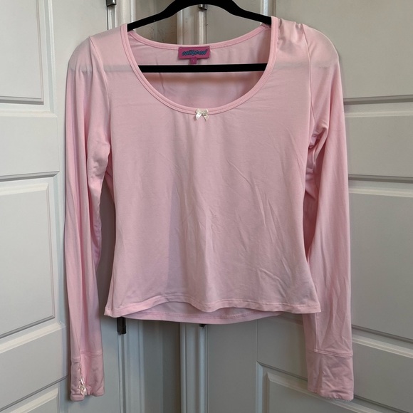 Edikted Lolo Bow Top in Pink Size Large - Picture 2 of 6